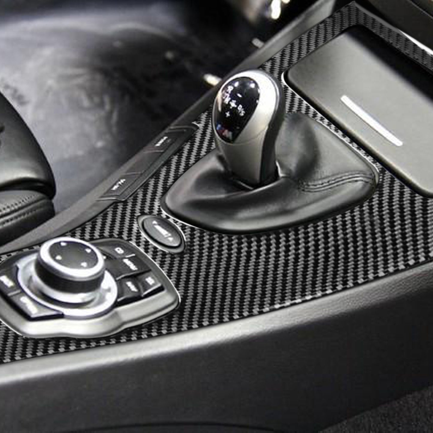 Pinalloy Carbon Fiber Shift Knob Control Panel for BMW E90/E92/E93 3 Series Car Interior Modification Accessory for BMW