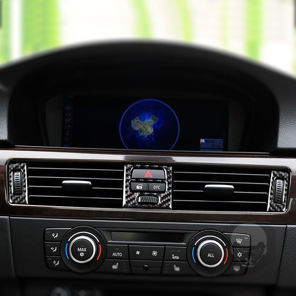 Carbon Fiber Air Conditioning Control Panel Cover Trim Sticker For BMW 3  Series E90 E92 E93 2005-2012 Car Interior Accessories