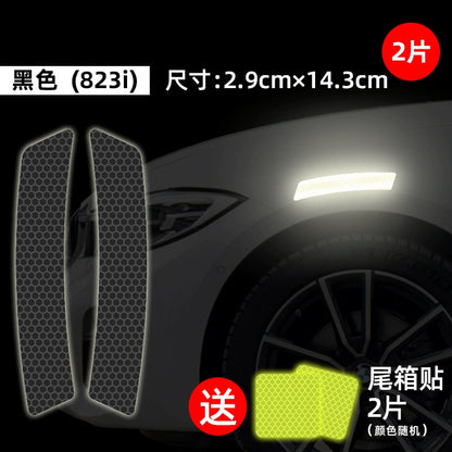Black Reflective US-Spec Wheel Arch Scratch Cover Stickers - Invisible Waterproof Decorative Strips