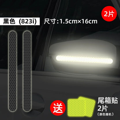 Black Reflective US-Spec Wheel Arch Scratch Cover Stickers - Invisible Waterproof Decorative Strips