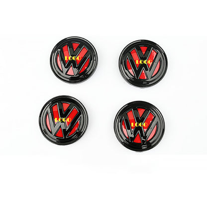 Adesivo sovrapposto per coprimozzi ruota rossi e neri - Compatibile con i modelli Golf MK7 e MK7.5
