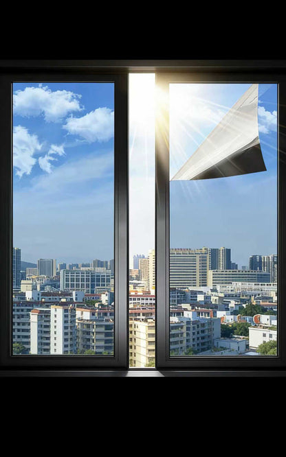 One-Way Privacy Window Film: Sun Blocking, Heat Insulation, Anti-Glare & Anti-Peep Glass Sticker for Home Windows