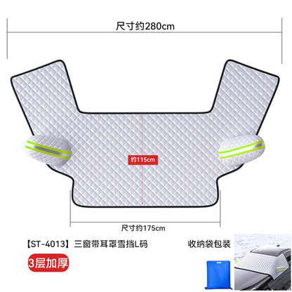 All-Weather Half Car Cover - Winter Snow & Frost Protector with Sunshade, Waterproof Rain, UV & Dust Protection