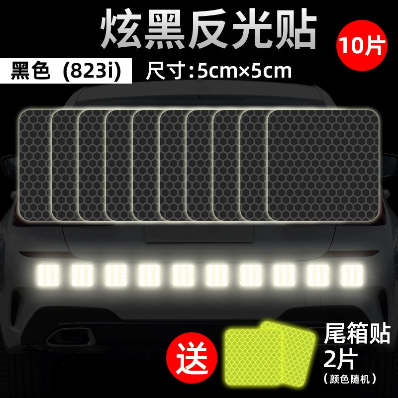 Black Reflective US-Spec Wheel Arch Scratch Cover Stickers - Invisible Waterproof Decorative Strips