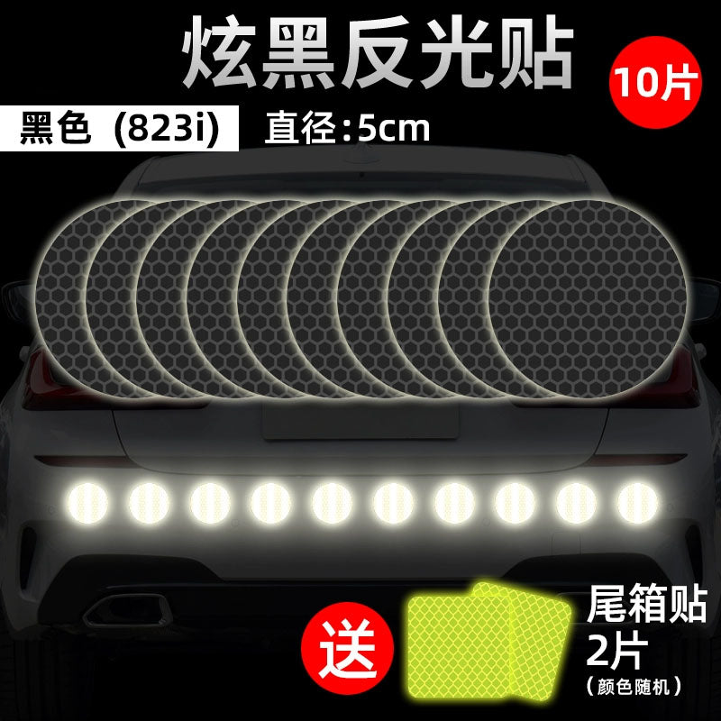 Black Reflective US-Spec Wheel Arch Scratch Cover Stickers - Invisible Waterproof Decorative Strips