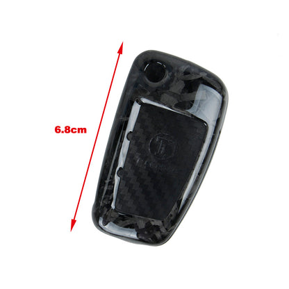 Pinalloy Deluxe Real Forged Carbon Fiber Remote Flip Key Cover Case for Audi A3 A4 TT