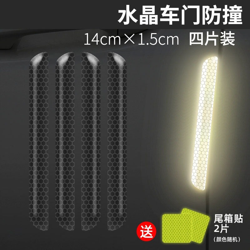 Black Reflective US-Spec Wheel Arch Scratch Cover Stickers - Invisible Waterproof Decorative Strips