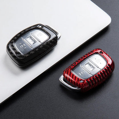 Pinalloy Real Carbon Fiber Made Auto Key Case Fob for Hyundai Solaris i10/i20/i30/i35/i40 IX45