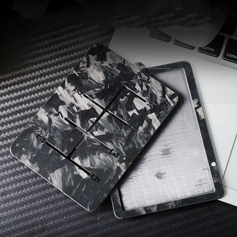 Real Dry Carbon Fiber Driver's License & Vehicle Registration Holder Set - Driving School Style