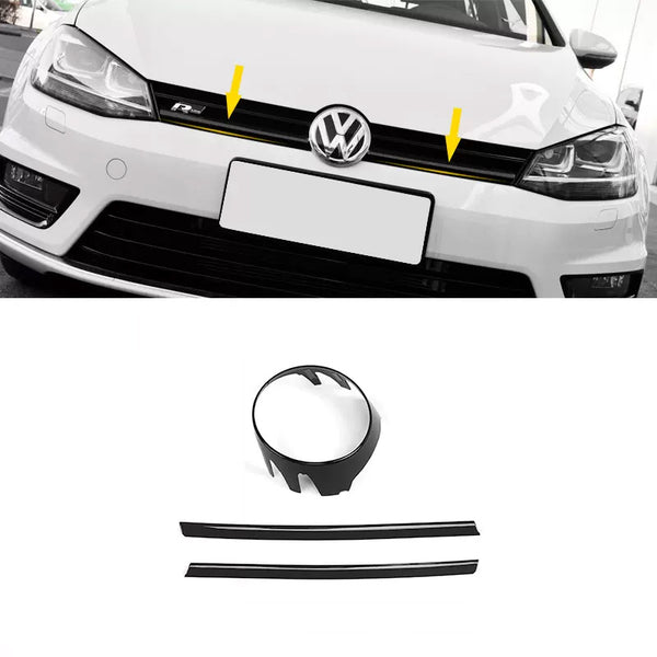 Pinalloy ABS Made Glossy Black Front Frame Grill Line Liner For VW MK7 ...