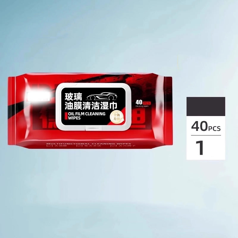 Premium Car Glass Cleaner Wipes - Oil Film & Stain Remover, No Trace, Anti-Fog