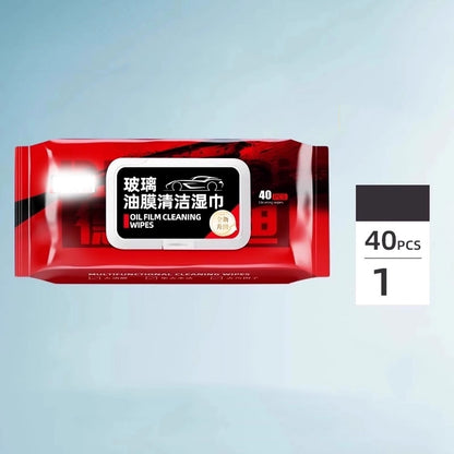 Premium Car Glass Cleaner Wipes - Oil Film & Stain Remover, No Trace, Anti-Fog