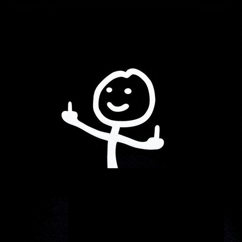 Smirking Stickman Double Middle Finger Car Sticker – Hilarious Taunting Decal for Windows