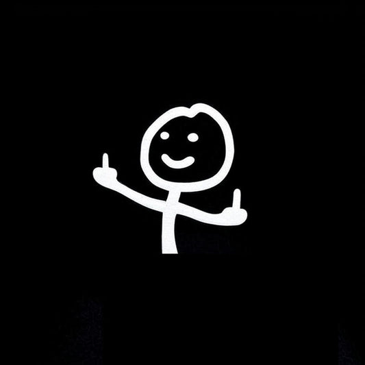 Smirking Stickman Double Middle Finger Car Sticker – Hilarious Taunting Decal for Windows
