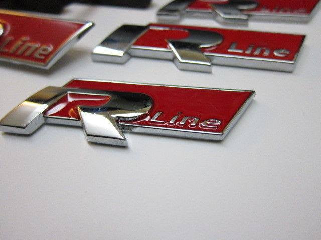 New red 4 R Line Metal Grill Emblem 3D lettering for VW Golf GTI Scirocco Polo - Pinalloy Online Auto Accessories Lightweight Car Kit 