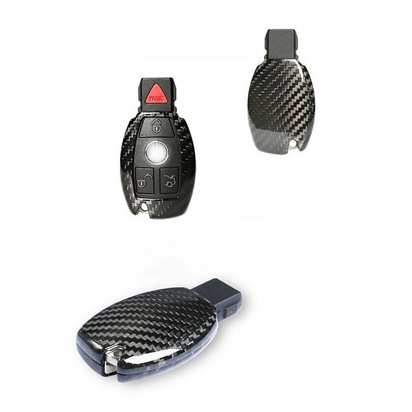 Deluxe Real Carbon Fiber Remote Key Cover Case Shell for Mercedes Benz