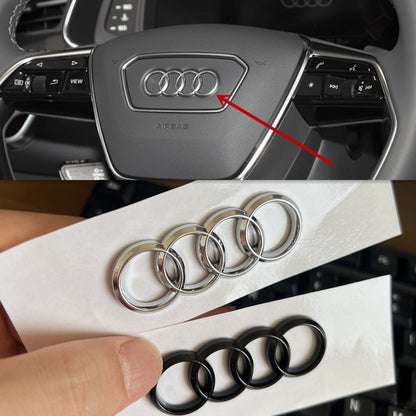 Pinalloy Interior Steering Wheel Emblem Stickers for Audi A6L/A7/A8 Models