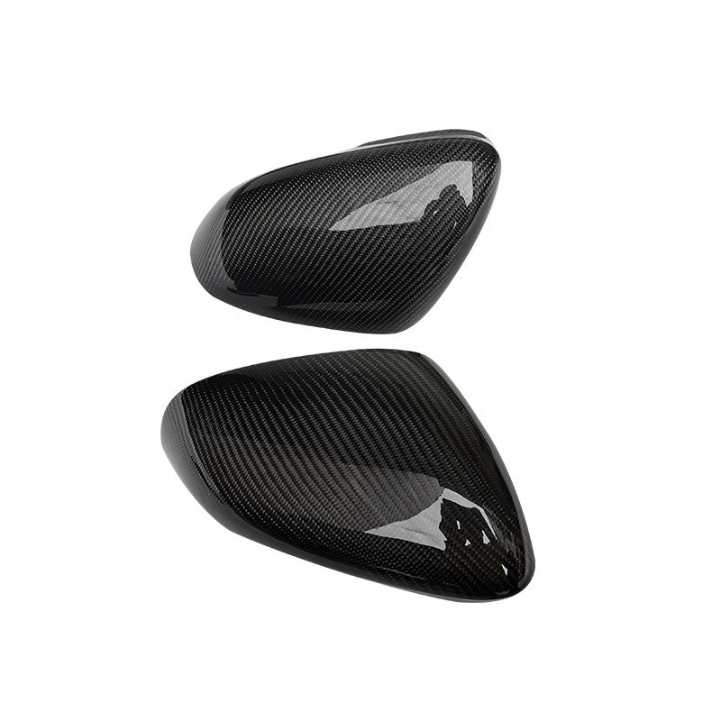 (Set of 2) Pinalloy Real Carbon Fiber Side Door Mirror Caps For 2011-2018 Jaguar XE XK XF XJ XKR