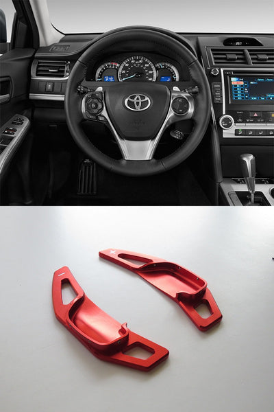 Pinalloy Red Alloy Steering Wheel Extension Paddle Shift Extension for Toyota Corolla Camry 2010 - 2015 - Pinalloy Online Auto Accessories Lightweight Car Kit 