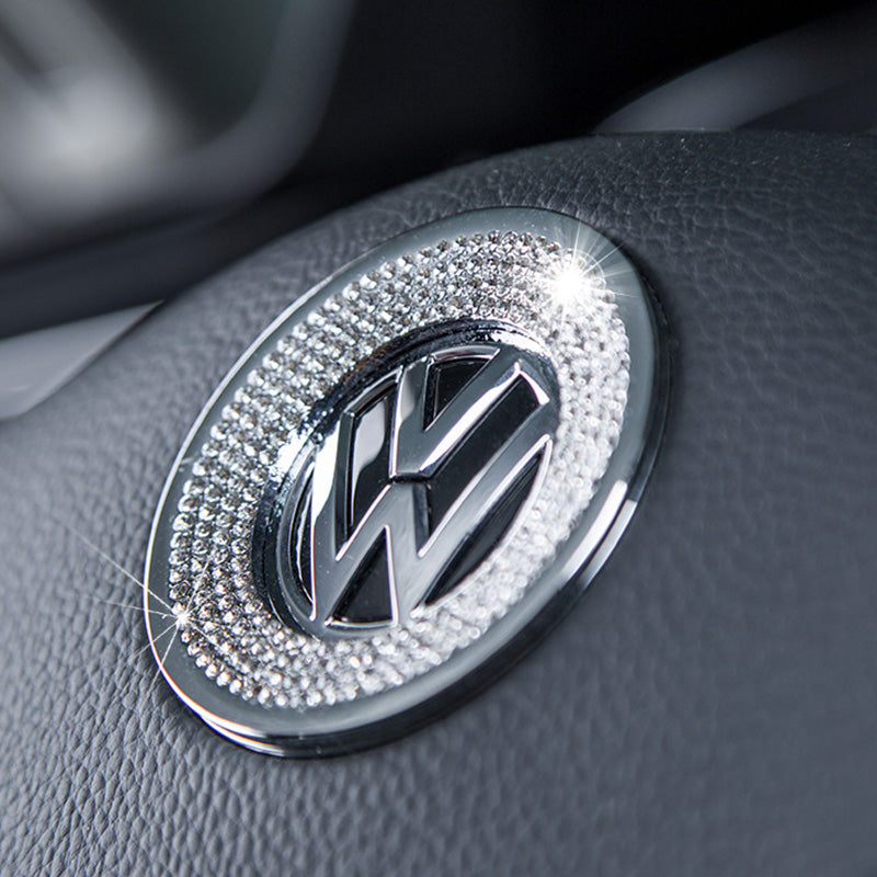 Crystal PP Plastic Steering Wheel Emblem Frame For VW Volkswagen Golf GTI Polo (Crystal)
