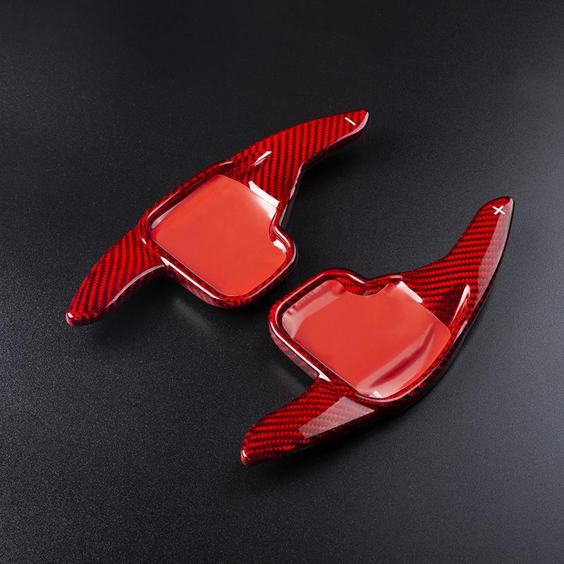 Pinalloy 100% Real Red Carbon Fiber Steering Wheel Paddle Shifter Extension for BMW 2 3 4 5 6 7 X1 X5 Z4 Series 2010-2016