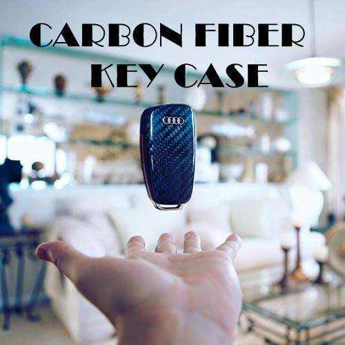 Real Glossy Carbon Fiber Key Case Key Fob for Audi
