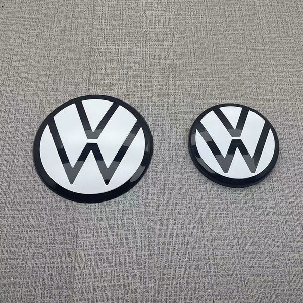 Pinalloy Front and Back Badge Flat White Emblem for VW MK7 Golf7