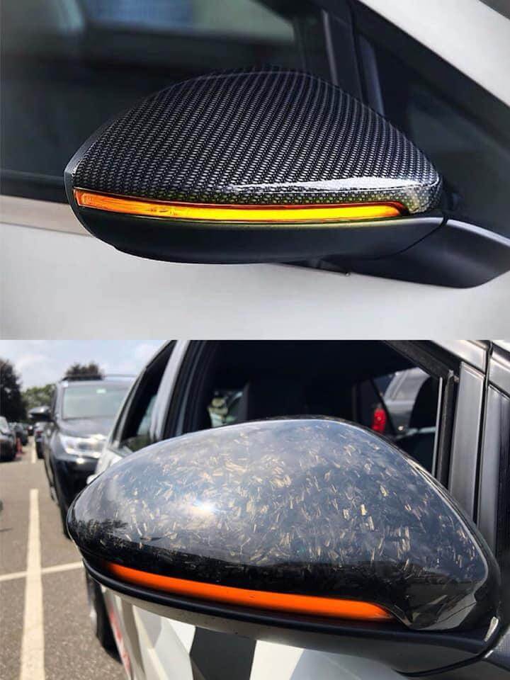 Set of 2) Carbon Fiber Carbon Mirror Caps For VW Golf Mk7 GTI 2013-18