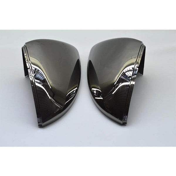(Set of 2) ABS+PC Matted Chrome Plating in Steel Black Side Door Mirror Cover For VW Golf Mk7 GTI 2013-2018 - Pinalloy Online Auto Accessories Lightweight Car Kit 