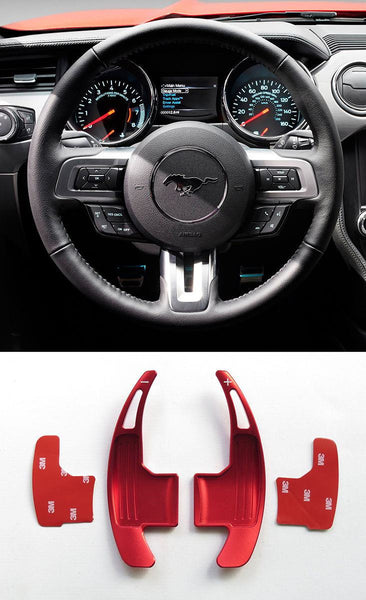 Pinalloy Red Metal Steering Paddle Shifter Extension for Ford Mustang 2015-17 (version 1) - Pinalloy Online Auto Accessories Lightweight Car Kit 