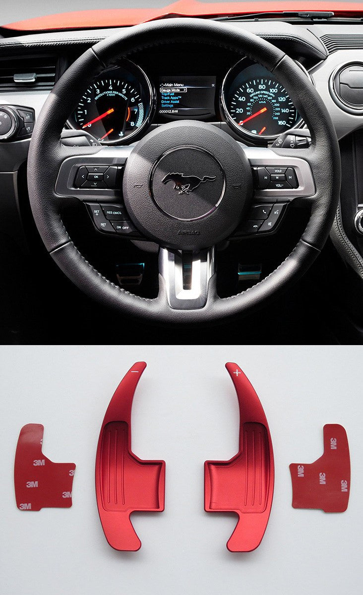 Pinalloy Red Metal Steering Paddle Shifter Extension for Ford Mustang 2015-17 (version 2) - Pinalloy Online Auto Accessories Lightweight Car Kit 