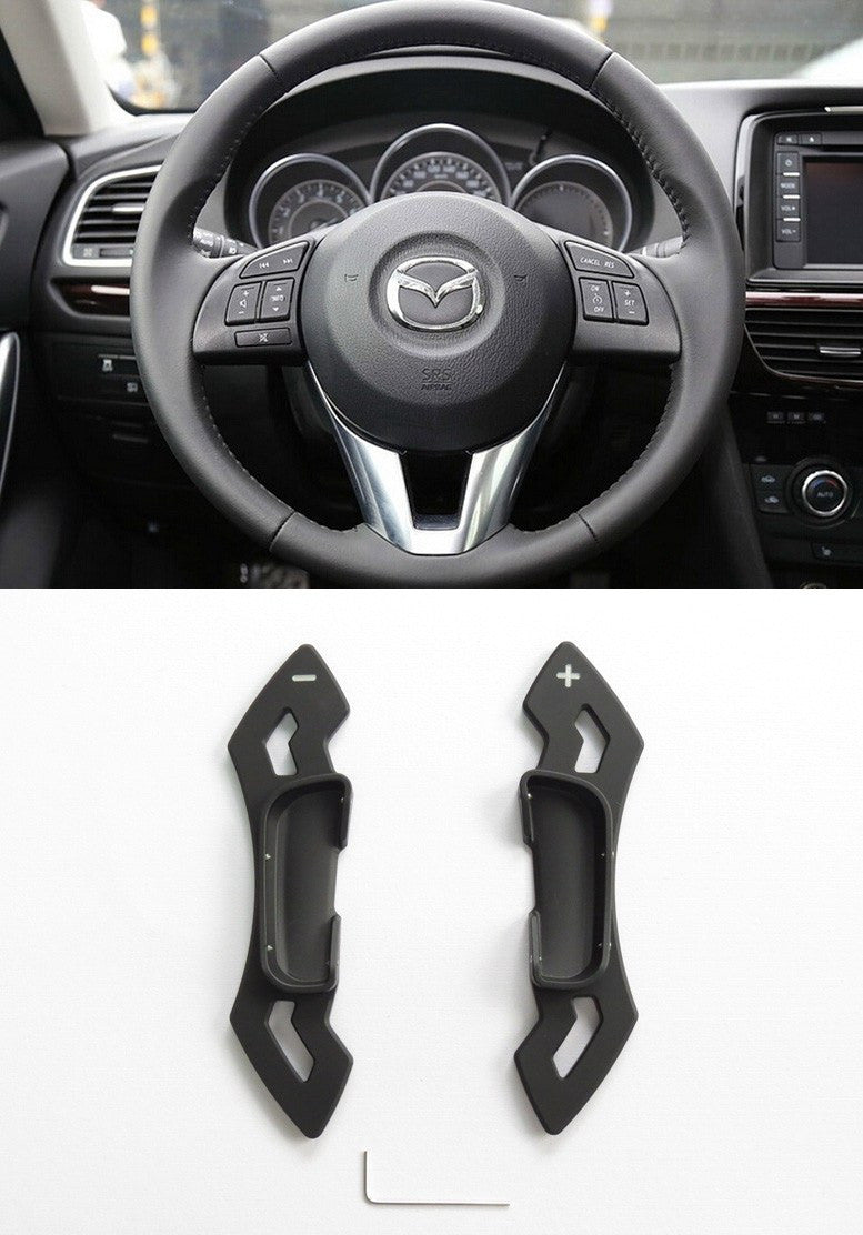 Matted Black CNC Alloy Steering Wheel Shift Paddle Shifter Extension Mazda3 6 CX-5 Atenza CP0016-BK - Pinalloy Online Auto Accessories Lightweight Car Kit 