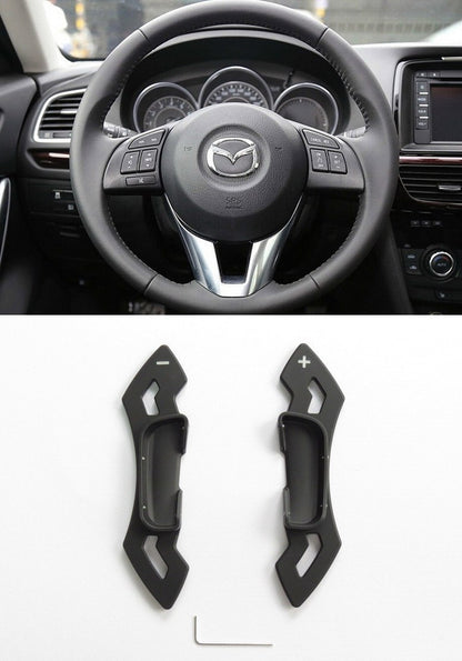 Matted Black CNC Alloy Steering Wheel Shift Paddle Shifter Extension Mazda3 6 CX-5 Atenza CP0016-BK - Pinalloy Online Auto Accessories Lightweight Car Kit 