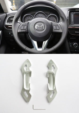 Matted Silver CNC Alloy Steering Wheel Shift Paddle Shifter Extension Mazda3 6 CX-5 Atenza CP0016-SI - Pinalloy Online Auto Accessories Lightweight Car Kit 