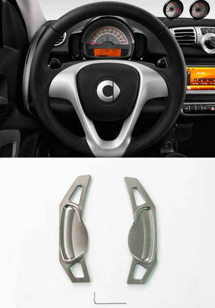Matted Grey Alloy Steering Wheel Paddle Shifter Extension for Mercedes Benz Smart CP0017-GY - Pinalloy Online Auto Accessories Lightweight Car Kit 