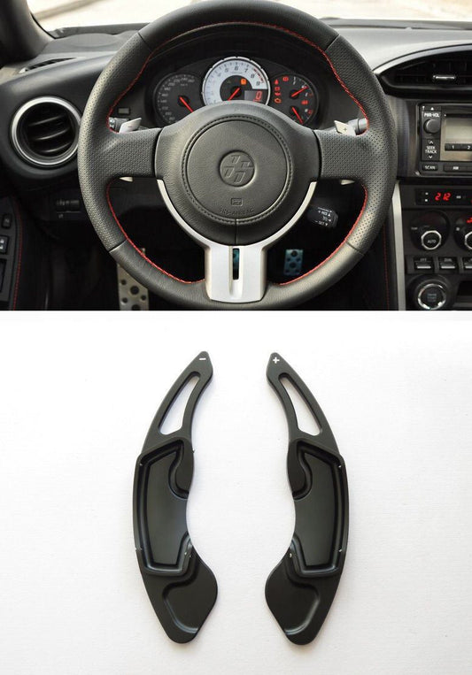 Pinalloy Black Alloy Steering Wheel Paddle Shifter Extension for GT86 FRS BRZ - Ver2 - Pinalloy Online Auto Accessories Lightweight Car Kit 