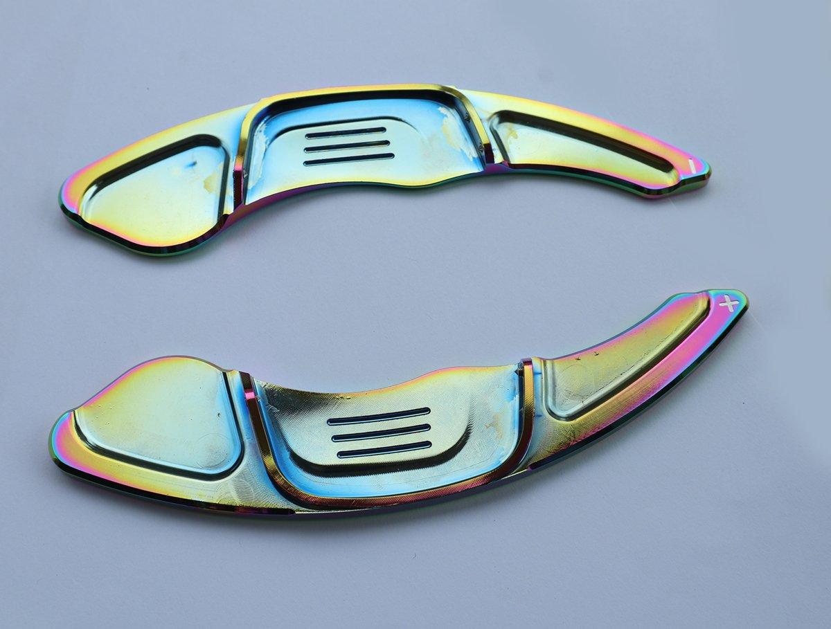 Pinalloy Special Rainbow Chrome Steering Paddle Shifter Extension VW Golf MK7 Scirocco GTi R - Pinalloy Online Auto Accessories Lightweight Car Kit 