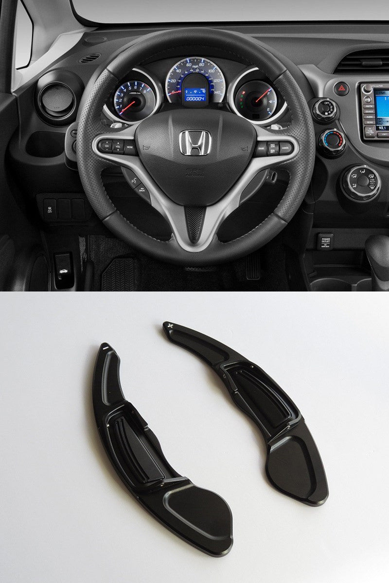 Pinalloy Black Metal Steering Paddle Shifter Extension Fit Honda Jazz Civic CRV - Pinalloy Online Auto Accessories Lightweight Car Kit 