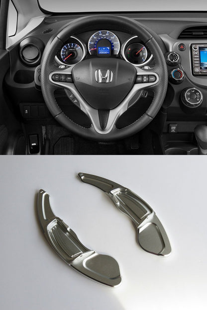 Pinalloy Silver Metal Steering Paddle Shifter Extension Fit Honda Jazz Civic CRV - Pinalloy Online Auto Accessories Lightweight Car Kit 