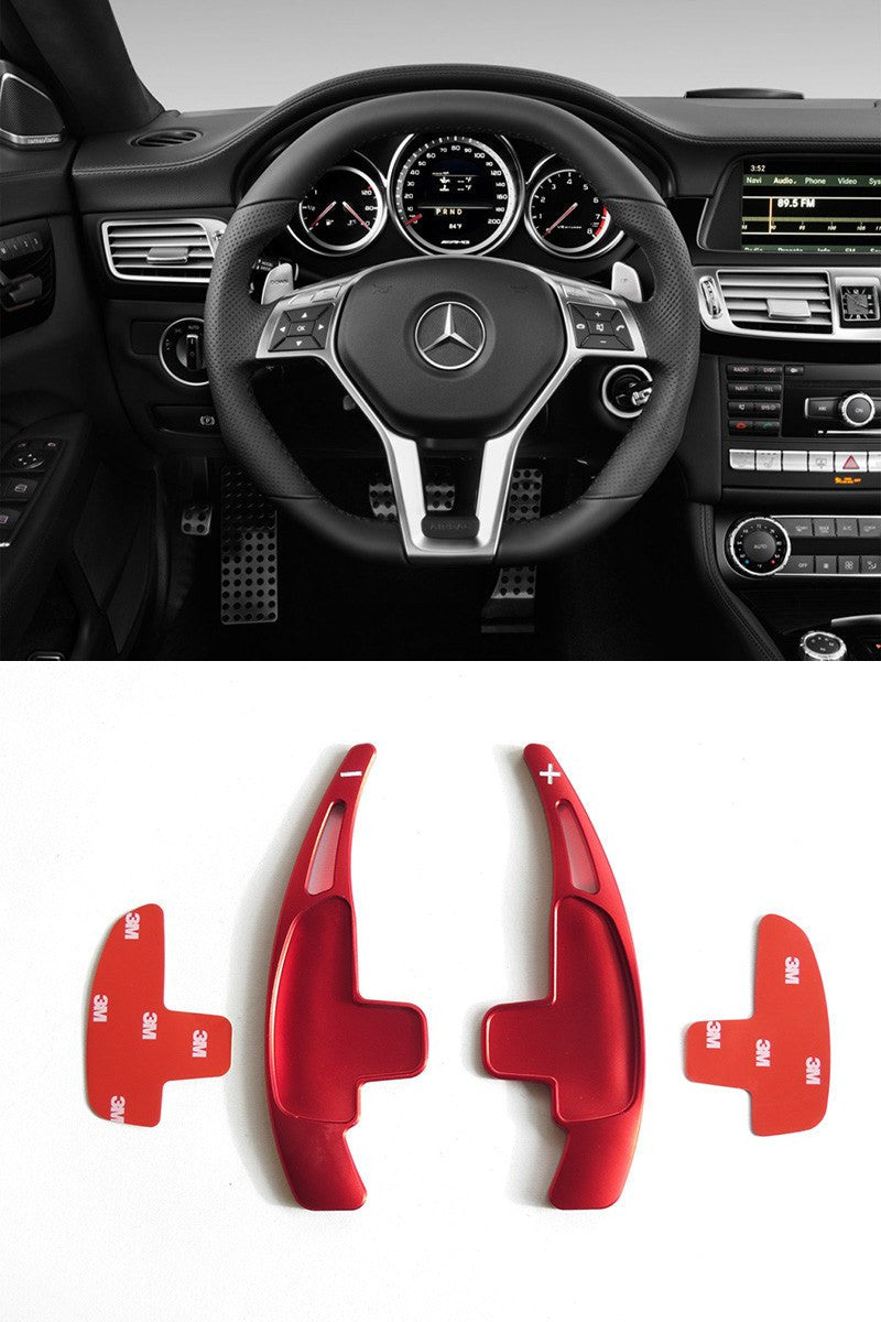 Pinalloy Red Alloy Steering Paddle Shifter Extension Fit For Mercedes Benz AMG - Pinalloy Online Auto Accessories Lightweight Car Kit 