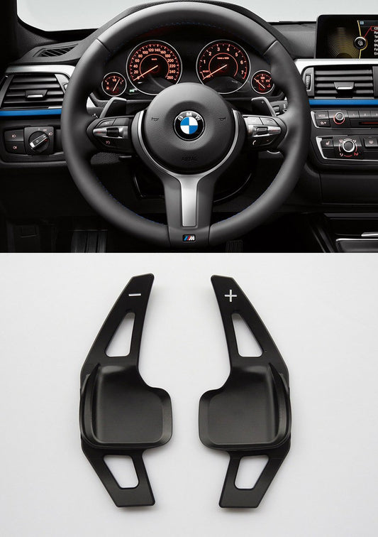Pinalloy Black Metal Steering Wheel Paddle Shifter Extension for BMW F10 (5 series) / F30 (3 series) - Pinalloy Online Auto Accessories Lightweight Car Kit 