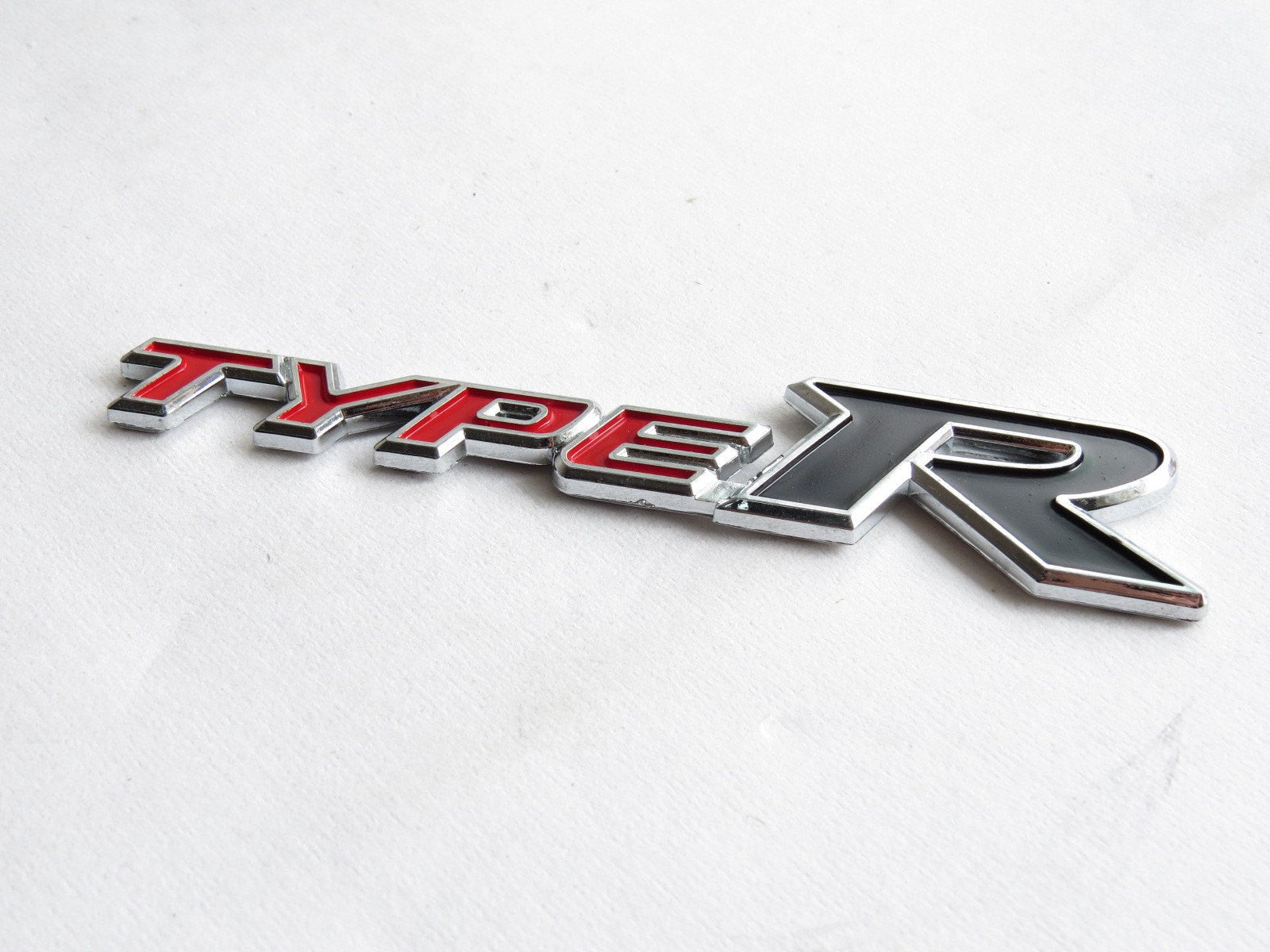 New Red & Black "TYPE-R" Chrome Plastic Emblem Badge for Honda - Pinalloy Online Auto Accessories Lightweight Car Kit 