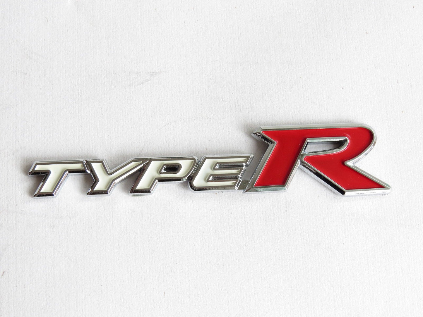 New Red & Silver "TYPE-R" Chrome Plastic Emblem Badge for Honda - Pinalloy Online Auto Accessories Lightweight Car Kit 