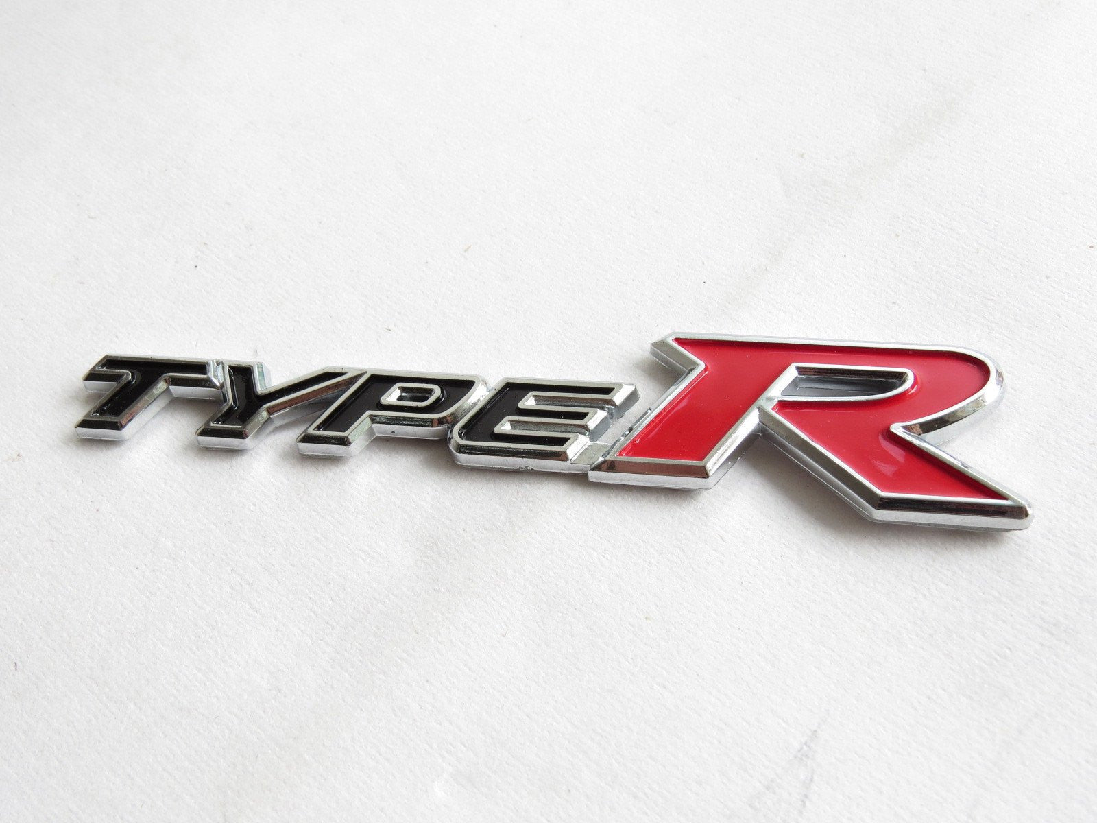 New Black & Red "TYPE-R" Chrome Plastic Emblem Badge for Honda - Pinalloy Online Auto Accessories Lightweight Car Kit 
