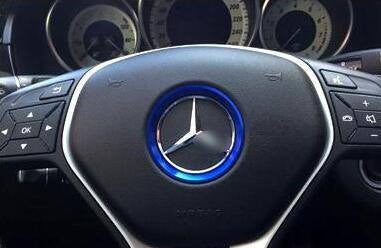 Aluminum Interior Metal Steering Wheel Ring Emblem Frame For Mercedes Benz (Blue) - Pinalloy Online Auto Accessories Lightweight Car Kit 