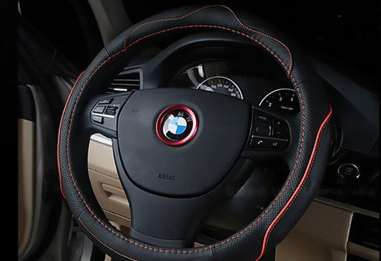 Aluminum Interior Metal Steering Wheel Ring Emblem Frame For BMW 3 Series 320gt 5 Series 525li X Series x1 x3 x4 x5 x6 (Red) - Pinalloy Online Auto Accessories Lightweight Car Kit 