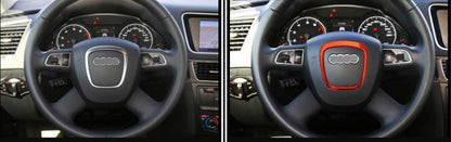 Aluminum Interior Metal Steering Wheel Ring Emblem Frame For Audi TT A3 A4L A5 Q7 A6L Q3 Q5 A8L (Orange) - Pinalloy Online Auto Accessories Lightweight Car Kit 