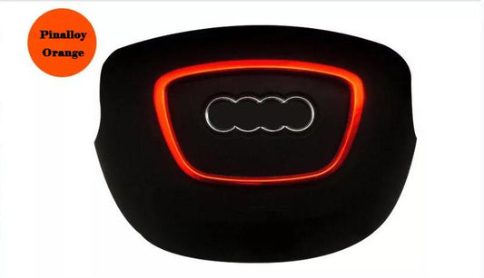 Aluminum Interior Metal Steering Wheel Ring Emblem Frame For Audi A3 A4L A6L Q3 Q5 (Orange) - Pinalloy Online Auto Accessories Lightweight Car Kit 