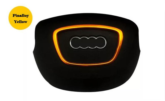 Aluminum Interior Metal Steering Wheel Ring Emblem Frame For Audi A3 A4L A6L Q3 Q5 (Yellow) - Pinalloy Online Auto Accessories Lightweight Car Kit 