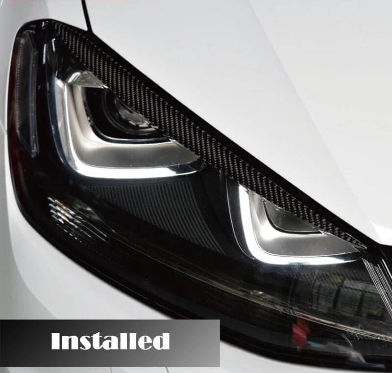 Pinalloy Carbon Fiber Headlight Eyelids Eyebrow For Volkswagen VW MK 7